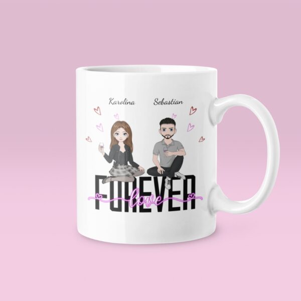 Kubek dla par na walentynki – Forever Love – Personalizowana