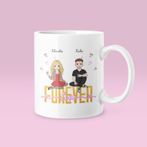 Kubek dla par na walentynki – Forever Love – Personalizowana - obrazek 2